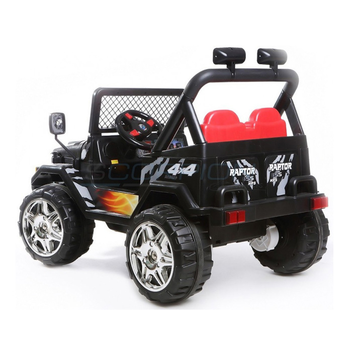 ScorpionWheels Ηλεκτροκίνητο παιδικό διθέσιο αυτοκίνητο τύπου Jeep Wrangler μαύρο 12v με τηλ/τρόλ 5247061
