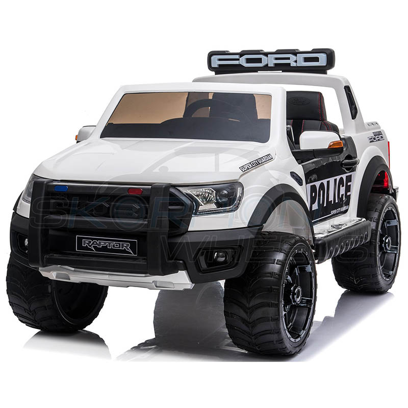 ScorpionWheels Ηλεκτροκίνητο διθέσιο παιδικό αυτοκίνητο Licenced Ford Raptor II Police 12v με τηλ/τρόλ Λευκό 5247082